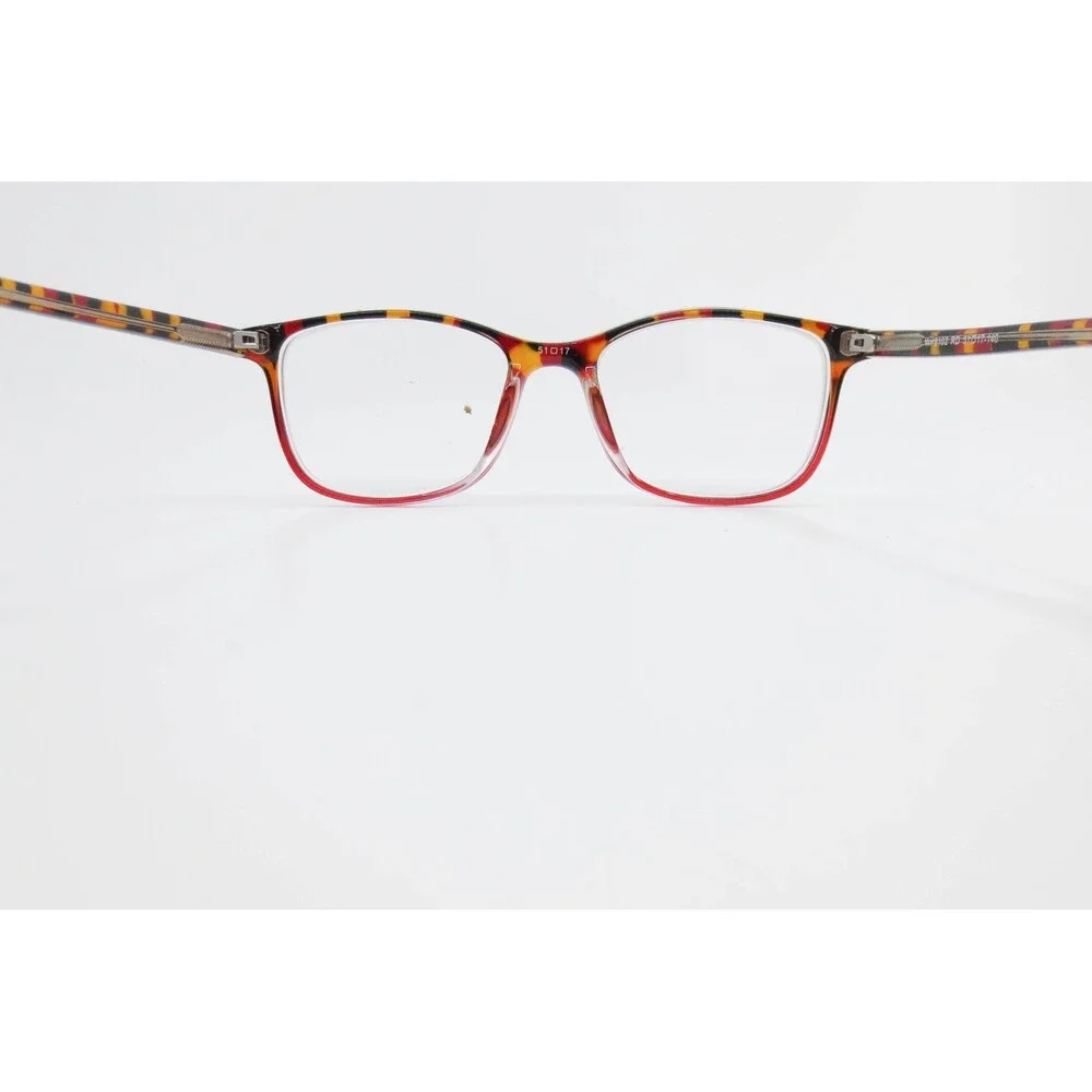 Red Tortoise shell Rectangular Full Rim Eyeglass Frames WP8102-RD 51-17-140